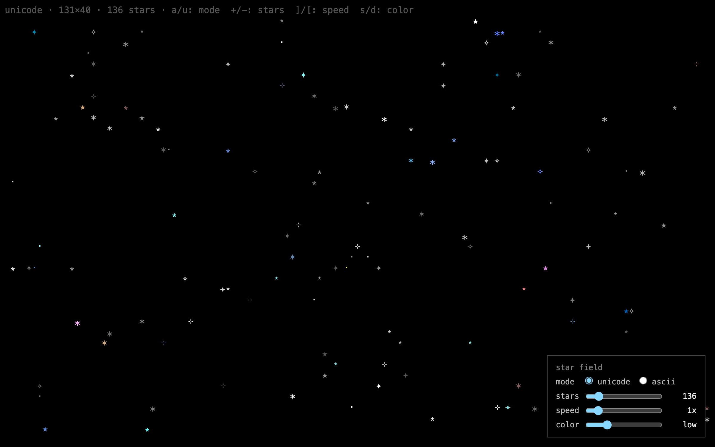 Terminal Star Field preview